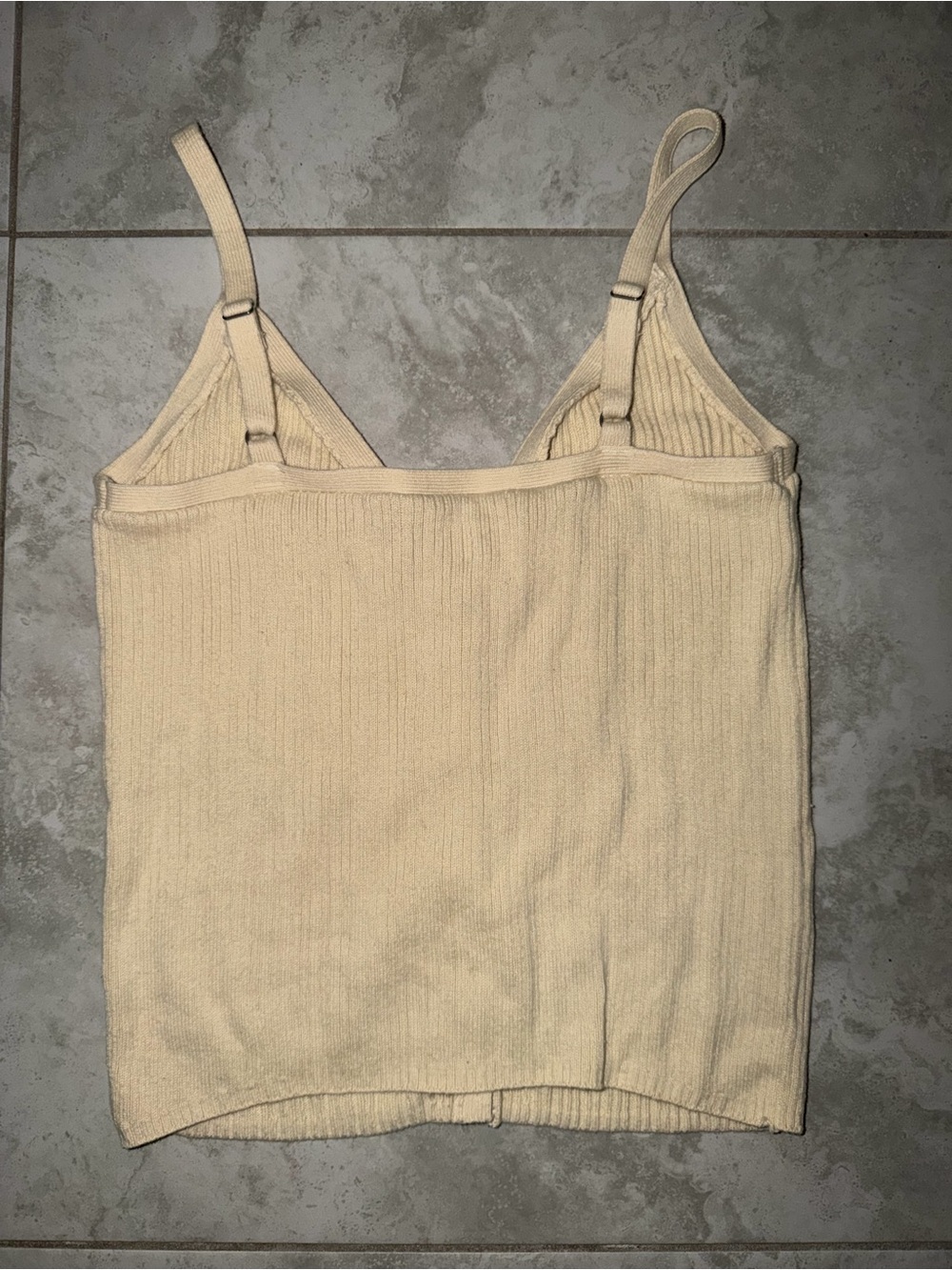 Hollister Cream Ribbed Button-Front Cami - Picture 2 of 3